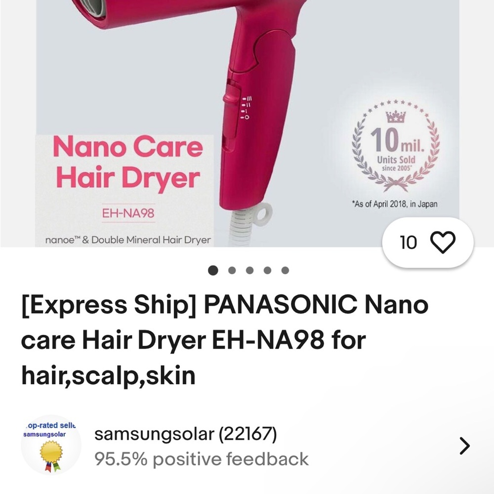 Panasonic Pink Nano Care Styling Tool